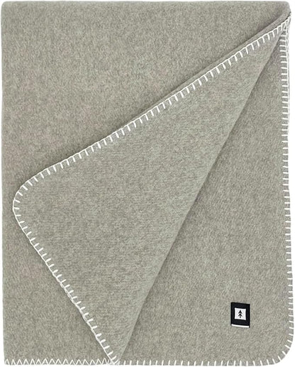 EKTOS 100% Virgin Wool Blankets, 90" x 78", Better Than US Army Navy Surplus Supplies (Light Gray, Full Size)