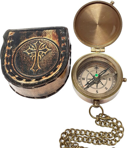 Brass Nautical - Brass Compass Engraved Gift for Son, Grandson, Daughter, Baptism, Confirmation Communion Godson Church Graduation Day