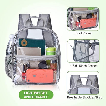 USPECLARE Clear Backpack for Stadium Approved 12×6×12, Water proof Clear Bag for Stadium Events and Concert Work Sport Event
