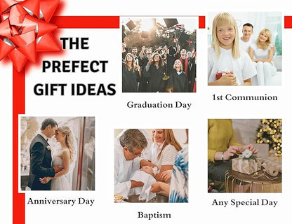 TVV-Christian Compass Gift for Him – Solid Brass Pocket Compass with Bible Verses – Baptism Gifts for Boys, Religious Compass Gift for Graduation, Confirmation – Includes Wooden Box & Greeting Card
