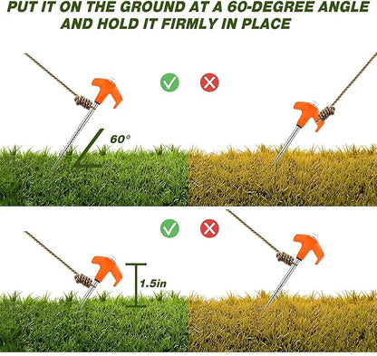 Hicarer 20 Pcs 8'' Screw in Tent Stakes Heavy Duty Ground Anchors Screw in Tent Pegs Ground Stakes Tent Spikes Metal Tent Spikes with Hex Head Driver for Camping Garden Canopies (Orange)