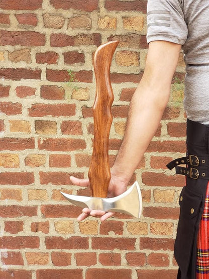 Handmade Forged Stainless Steel Viking Axe, Hatchet with Leather Sheath, Throwing Axe, Camping Axe, Solid Wood Handle Multiple Designs