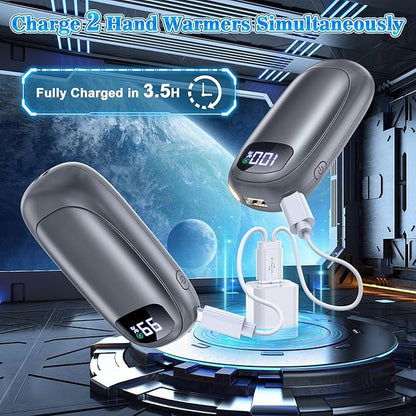 Hand Warmers Rechargeable - 2 Pack Electric Hand Warmers 14000mAh, 16 Hrs Warmth Dual-Sided Heating Max 131℉, Reusable Hand Warmers Pocket Heater for Raynauds, Hunting, Golf, Camping