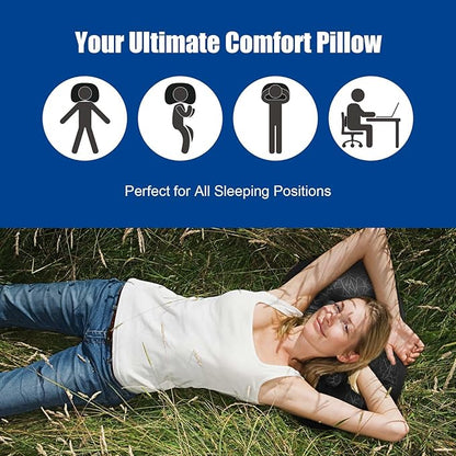 DAWNTREES Inflatable Pillow for Camping,Portable Compressible Ultra-light Travel Inflatable Pillow for Sleeping,Support The Neck and Lumbar,Backpacking Essentials (Black)