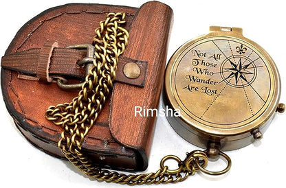 Nautical Pocket Compass Not All Those Engraved Brass Camping Compass Engraved Pocket Compass for Trekking Survival Outdoor Item by SANA Nautical Compass, 5 x 5 x 1.8''