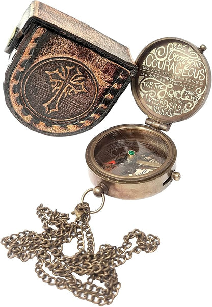 Brass Nautical - Brass Compass Engraved Gift for Son, Grandson, Daughter, Baptism, Confirmation Communion Godson Church Graduation Day
