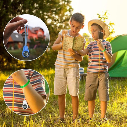 Mini Compass for Kids Keychain, Small Bulk Multi-Color Outdoor Camping Hiking Pocket Compass for Survival Kits Watchband Bracelet Necklace