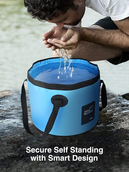 Luxtude Collapsible Bucket with Handle, 5 Gallon(20L), Portable & Ultra Lightweight Outdoor Basin Bucket, Folding Bucket for Fishing, Camping, Hiking