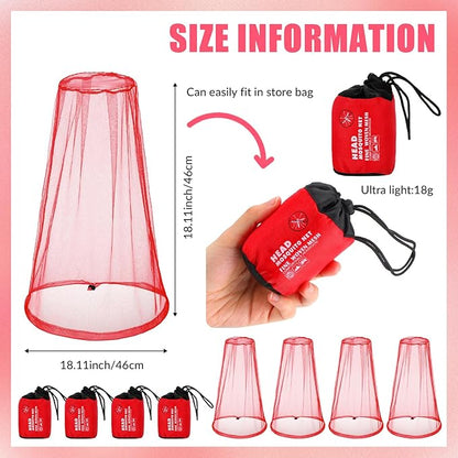 HESTYA 4 Pack Mosquito Net Face Mesh Net Protecting Net for Outdoor Hiking Camping Climbing Mosquito Fly Insects Preventing