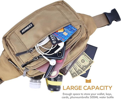 CXWMZY Fanny Packs For Women & Men Waist Pack Hip Bum Bag with Multi-Pockets Large Capacity Waterproof Casual Bum Bag for Disney Traveling Casual Cycling Running Hiking