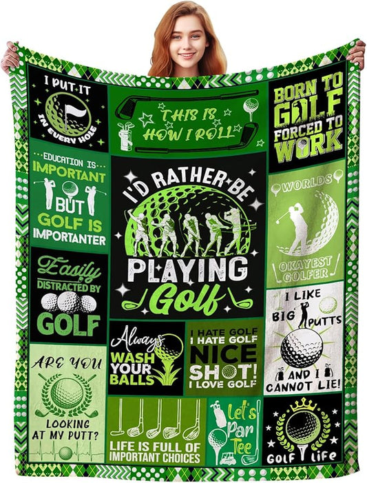 Golf Blanket Gifts for Men Women,Soft Cozy Sport Golf Blankets and Throws Bed Bedding Outdoor,Cool Golfing Funny Golf Gifts for Golfers Kids Golf Lovers 80"x60"