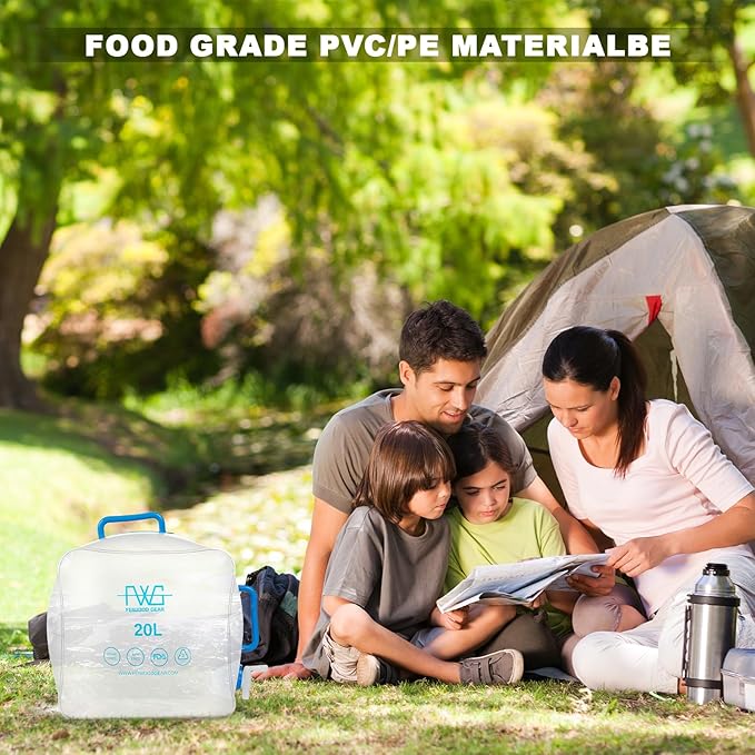 Collapsible Water Container (with Spigot), Camping Water Container,BPA Free Collapsible Water Storage Containers,Suitable For Outdoor Sports, Camping Hiking,Travel,Emergency Backup (1 Pack) 5.3 Gallon