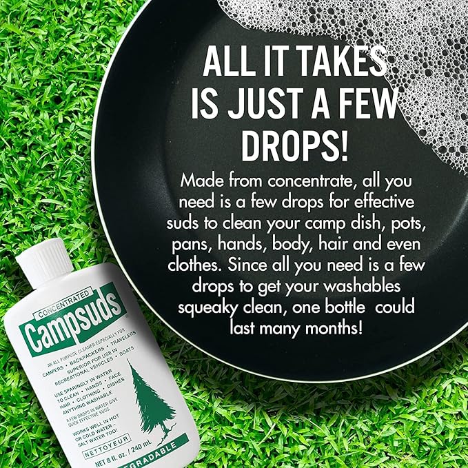 Campsuds Sierra Dawn Outdoor Soap Biodegradable Environmentally Safe All Purpose Cleaner.