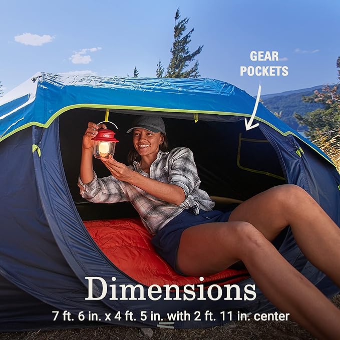 Coleman Pop-Up Camping Tent with Dark Room Technology, 2/4 Person Tent Sets Up in 10 Seconds & Blocks 90% of Sunlight, Includes Pre-Assembled Poles, Adjustable Rainfly, & Taped Floor Seams