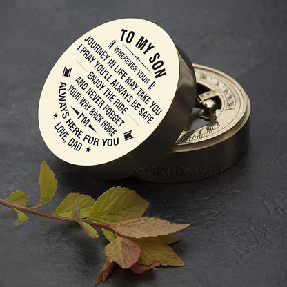 Personalized Compass, Gift for Son, to Our Son, Mom to Son, Dad to Son, Boyfriend, for Customized Compass