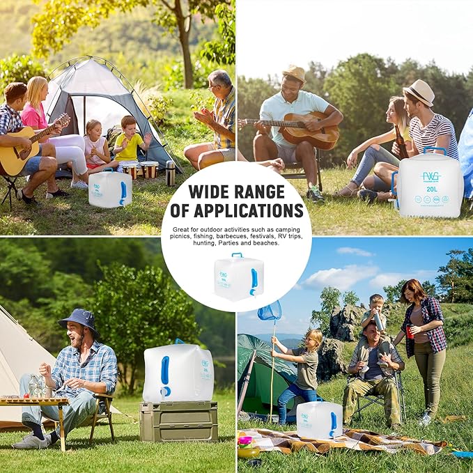 Collapsible Water Container (with Spigot), Camping Water Container,BPA Free Collapsible Water Storage Containers,Suitable For Outdoor Sports, Camping Hiking,Travel,Emergency Backup (1 Pack) 5.3 Gallon