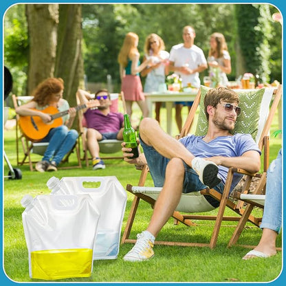 10 Pcs Collapsible Water Container Bag 2.6 Gallon Ice Bath Bags Foldable Water Bag Cold Plunge Accessories Emergency Water Pouches for Camping, Hiking, Emergency, Freezable, Athletes