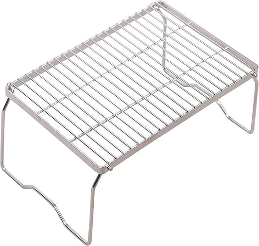 REDCAMP Large Folding Campfire Grill 304 Stainless Steel Grate, Heavy Duty Portable Camping Grill with Carrying Bag