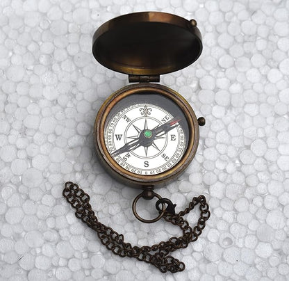 -Thoreau's Go Confidently Graduation Gift for him, Camping Compass with Leather Pouch Boating Hiking Religious Gifts, Missionary Gifts Keepsake. Confirmation Gift Direction Compass