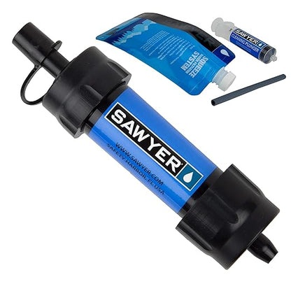 Sawyer Products SP128 Mini Water Filtration System, Single, Blue & SP150 Coupling for Water Filtration Cleaning, Blue, 1 x 1 x 1 inches