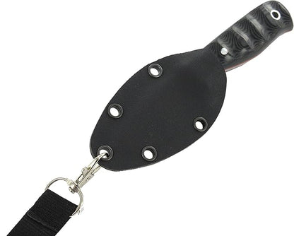 HOBBIT: Bushcraft / Survival Neck Knife, Polished Sculptured Micarta, Stainless Steel MOVA-58, Kydex sheath, Handmade