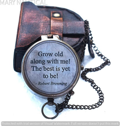 MARY NAUTICAL- Grow Old Along with Me Anniversary Compass Gift for Him or Her, Romantic Gift Ideas for Husband or Wife, Wedding Anniversary Decorations, Our Wedding for Men