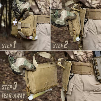 Tactical EMT Pouch, Rip Away Molle Medical Pouches IFAK Tear-Away First Aid Kit Emergency Survival Bag for Travel Outdoor Hiking
