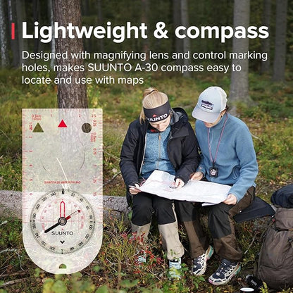 SUUNTO A-30 Compass: Compact, hiking compass with luminous markings in low light