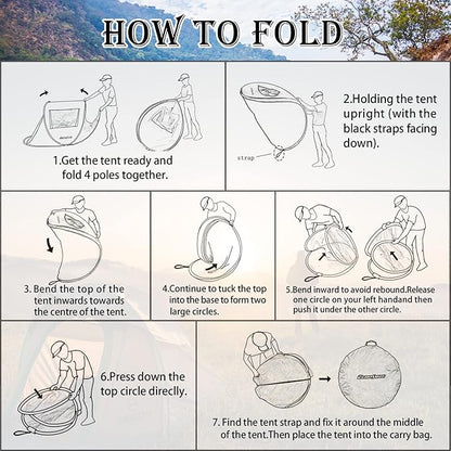 EchoSmile Camping Instant Pop Up Tent, 2/4/6/8/10 Person, Water Resistant Dome, Easy Setup for Camping Hiking and Outdoor, Portable with Carry Bag, 3 Season