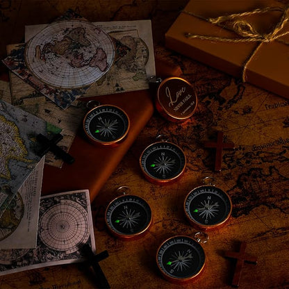 Fumete Christian Gift Compasses Hiking Scripture Religious Bible Vintage Church Sunday School Gift for Student Teacher