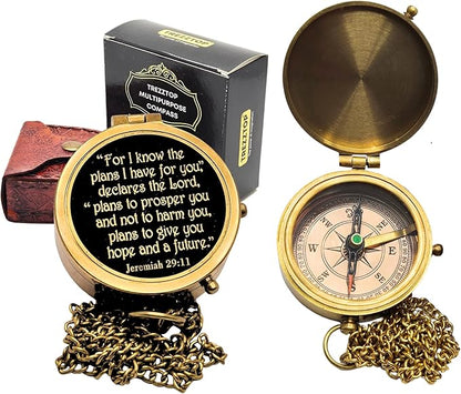 Brass Compass, Birthday Christmas Graduation Day Gift for Teenage Boys Girls Men Women