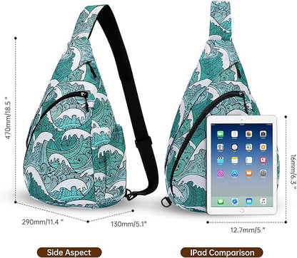 HUA ANGEL Crossbody Sling Bag for Men & Women Lightweight Waterproof Chest Shoulder Bag for Travel Hiking & Everyday Use