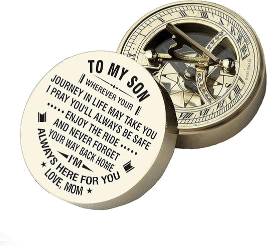 Personalized Compass, Gift for Son, to Our Son, Mom to Son, Dad to Son, Boyfriend, for Customized Compass