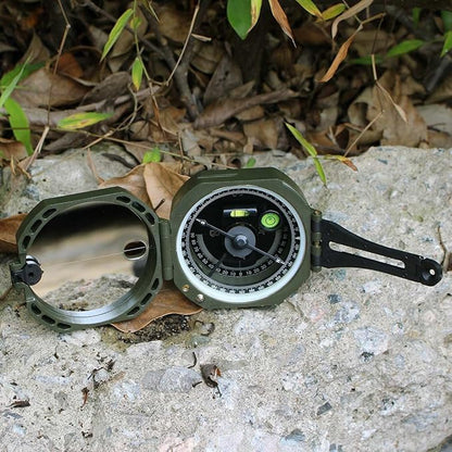 SVBONY Camping Military Compass Pocket Transit Multifunction Compass Lensatic Sighting Fluorescent Waterproof for Hunting Hiking with Strap