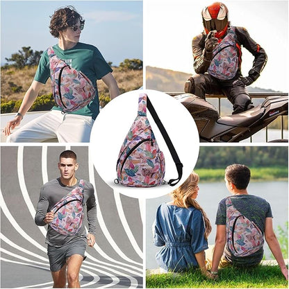 HUA ANGEL Crossbody Sling Bag for Men & Women Lightweight Waterproof Chest Shoulder Bag for Travel Hiking & Everyday Use