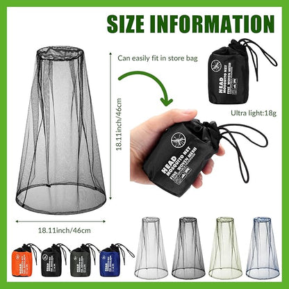 HESTYA 4 Pack Mosquito Net Face Mesh Net Protecting Net for Outdoor Hiking Camping Climbing Mosquito Fly Insects Preventing