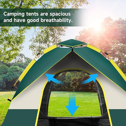 KOMCLUB Camping Tent 1/2/3 Person Tents for Family Camp Tent Waterproof Windproof Outdoor for Backpacking Hiking Easy Setup with Storage Bag,8 Ground ding,4 Windproof Rope