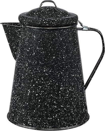 Granite Ware 3 Qt Coffee Boiler. Enameled Steel 12 cups capacity. Perfect for camping, Heat Coffee, Tea and Water directly on stove or fire.