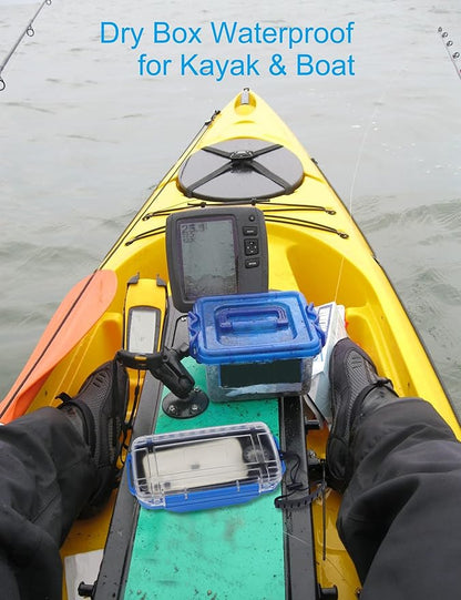 Hlotmeky Dry Box for Kayaking, Boat - Waterproof Phone Case, Small Watertight Storage Box, Diving Dry Case (Blue)