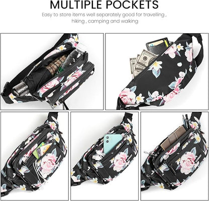 CXWMZY Fanny Packs For Women & Men Waist Pack Hip Bum Bag with Multi-Pockets Large Capacity Waterproof Casual Bum Bag for Disney Traveling Casual Cycling Running Hiking
