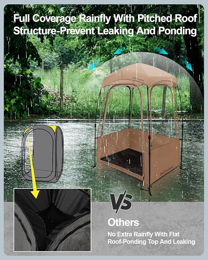Sports Tent, Instant Weather Proof Pod, Pop Up Bubble Clear View Tent, Sports Pod with Extra Top Cover for Soccer, Football, Softball Games, and Other Outdoor Events, Baobrava, MioTsukus