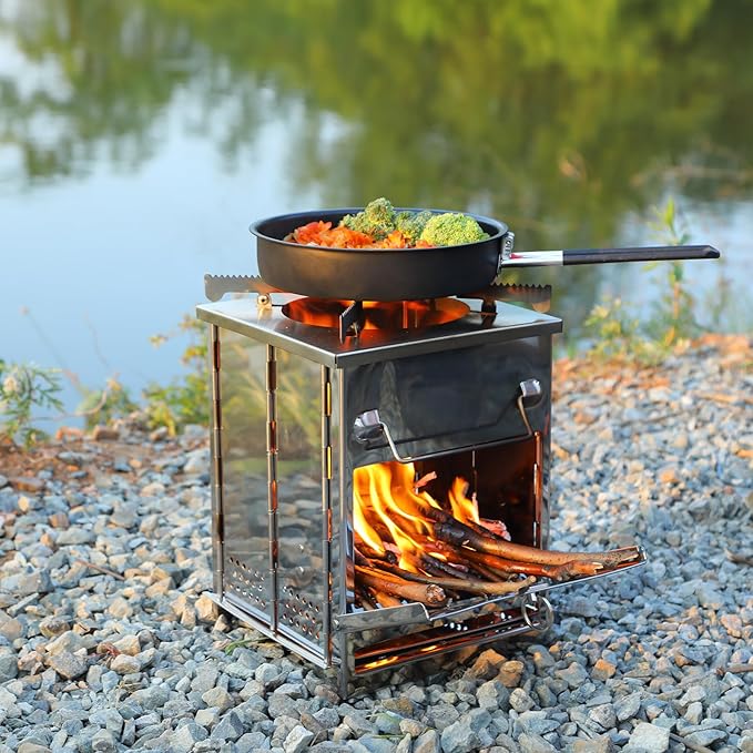 REDCAMP Camping Cookware Mess Kit with Folding Handle, Lightweight Non-Stick Camping Cooking Pot and Frying Pan with Mesh Bag for Outdoor Hiking Backpacking Picnic