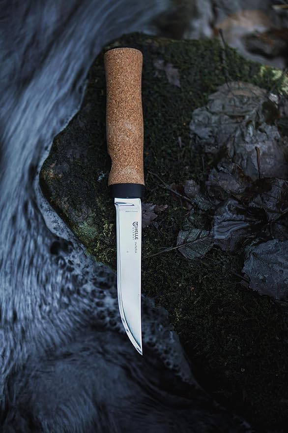 HELLE Knives - Hellefisk - Fixed Blade - Fishing Knife - Birch Wood Handle - 12C27 Stainless Steel - Made in Norway