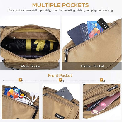 CXWMZY Fanny Packs For Women & Men Waist Pack Hip Bum Bag with Multi-Pockets Large Capacity Waterproof Casual Bum Bag for Disney Traveling Casual Cycling Running Hiking