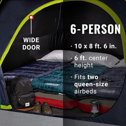 Coleman 4-Person Dark Room Skydome Camping Tent, Blue