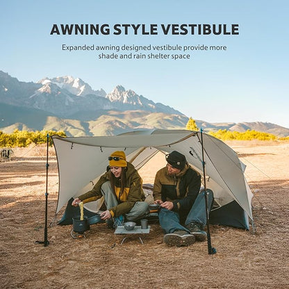 Naturehike Mongar UL 1/2Person Backpacking Tent,15D Nylon Waterproof Ultralight 1-2 Person Tent with Footprint