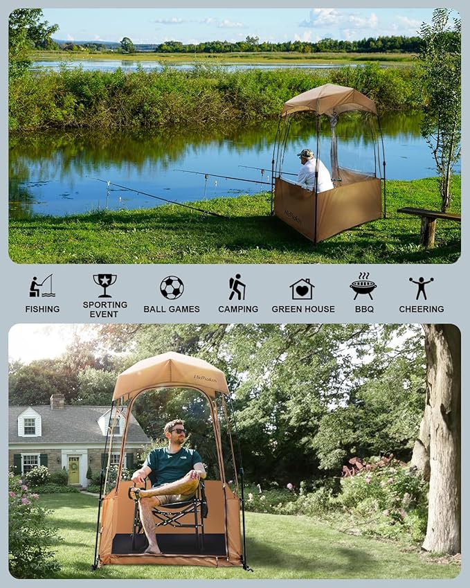 Sports Tent, Instant Weather Proof Pod, Pop Up Bubble Clear View Tent, Sports Pod with Extra Top Cover for Soccer, Football, Softball Games, and Other Outdoor Events, Baobrava, MioTsukus