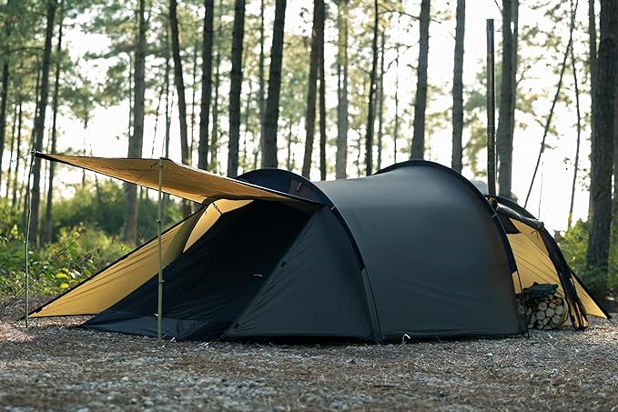 Hot Tent with Stove Jack – 4 Season Waterproof & Windproof Shelter for 1–4 People, Lightweight for Camping, Hiking, Hunting & Fishing
