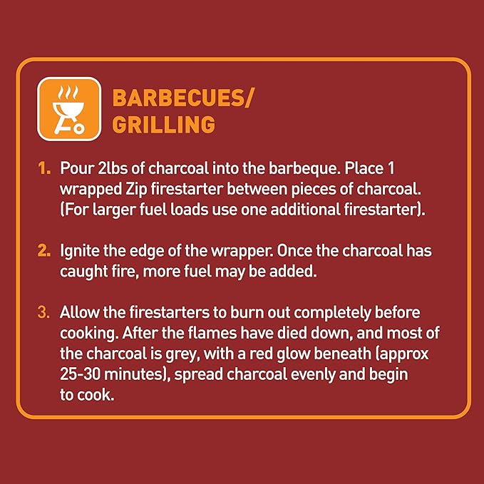 ZIP All Purpose for Outdoor and Indoor Long Burn Time Instant Light Fire Starter Ideal for Barbecue, Grilling, Camping, Hunting, Fishing, Tailgating, Firepits, Fireplace, Stove, Bonfires, Heating 12pk