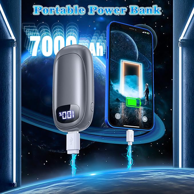 Hand Warmers Rechargeable - 2 Pack Electric Hand Warmers 14000mAh, 16 Hrs Warmth Dual-Sided Heating Max 131℉, Reusable Hand Warmers Pocket Heater for Raynauds, Hunting, Golf, Camping